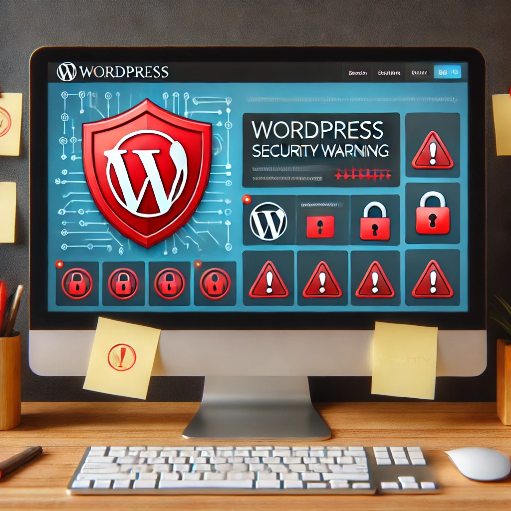 Plugin Licenses and Updates for WordPress. Sample Image of WordPress with Security Notification | Eights Hats in Lafayette, LA