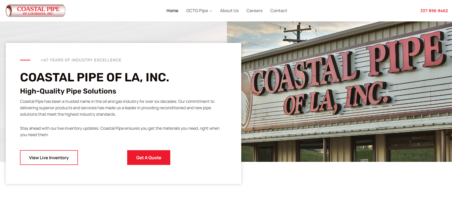 Coastal Pipe of LA Website Design and Development Featured