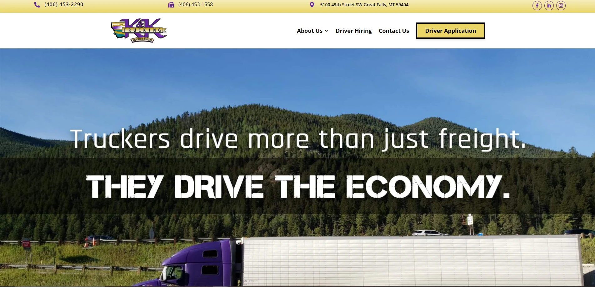 KK Trucking Website Design and Development Featured
