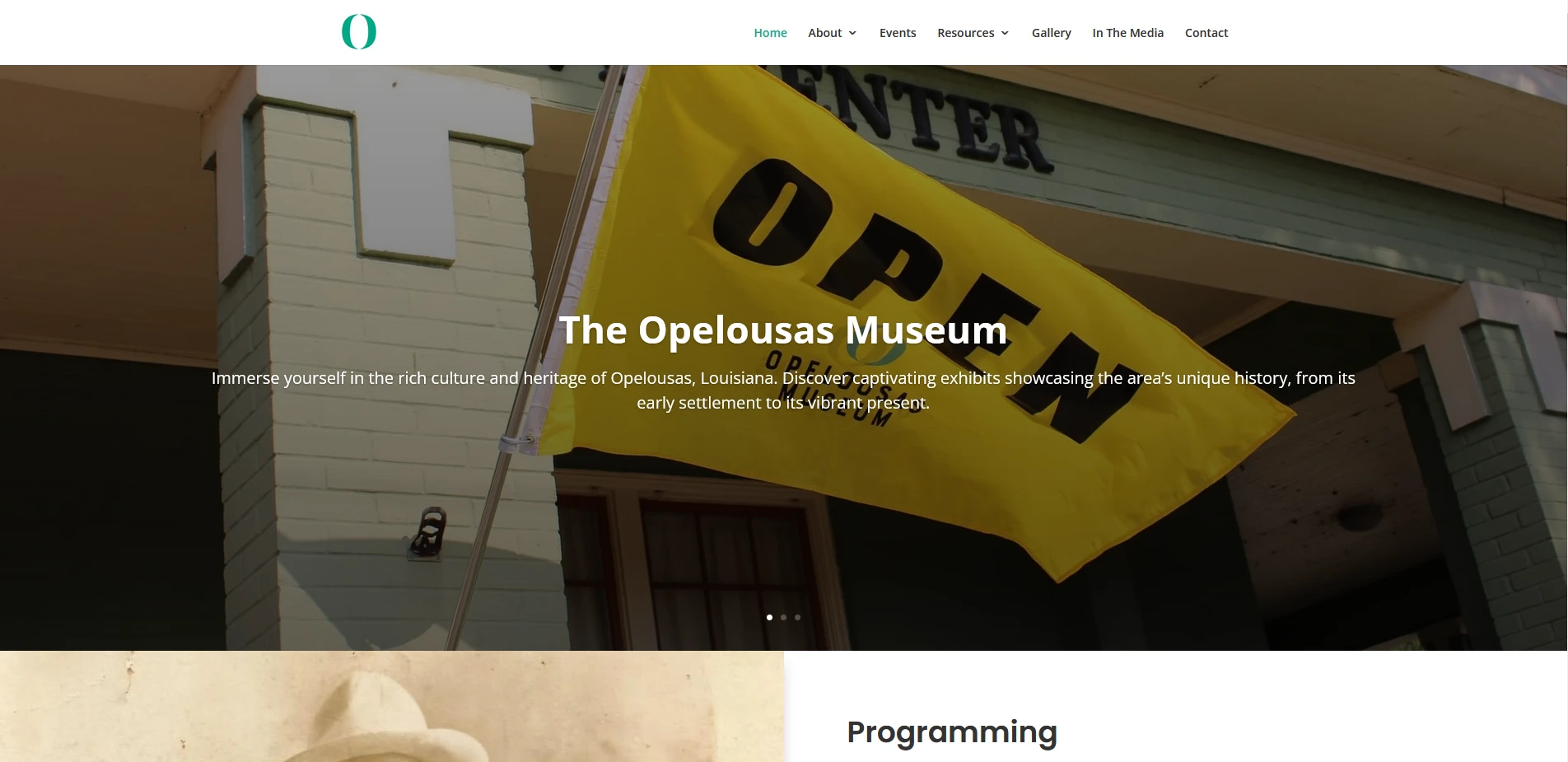 Opelousas Museum Website Design and Development Featured