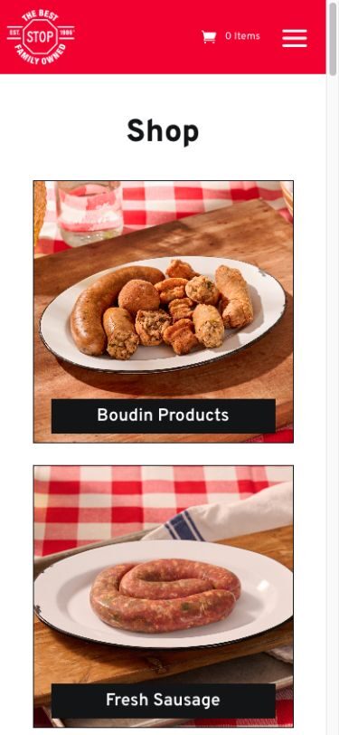 The Best Stop online shop website on a phone