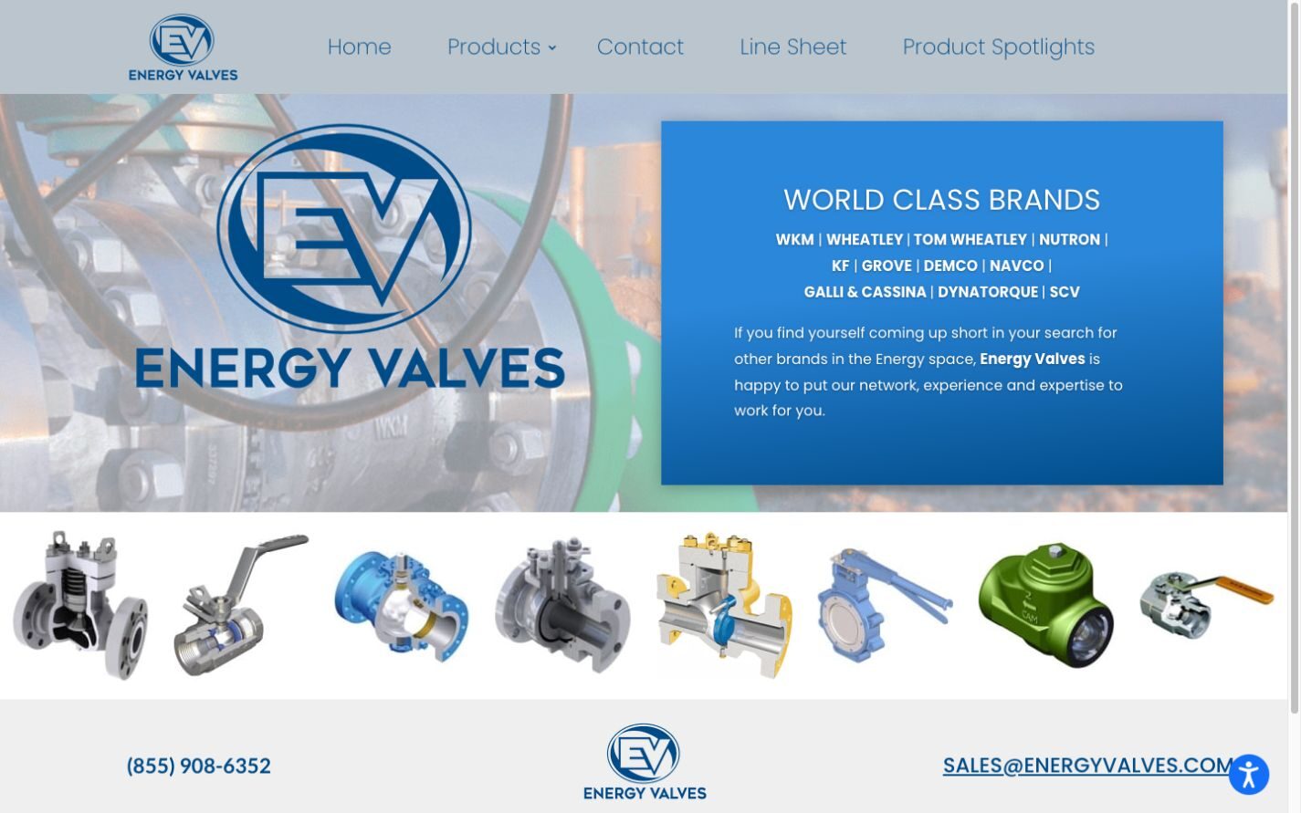 Energy Valves website on desktop