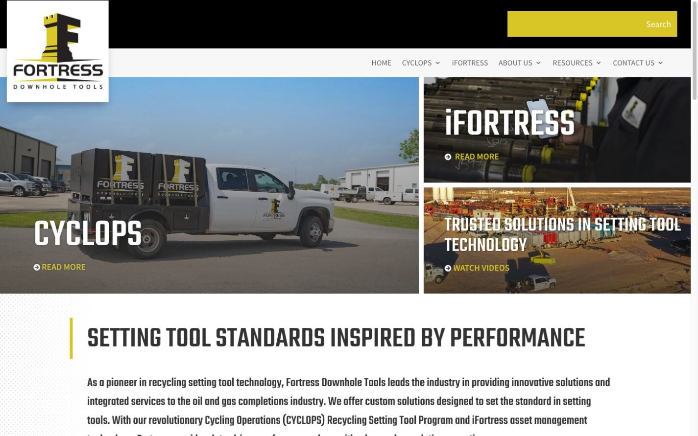 Fortress Downhole Tools website design